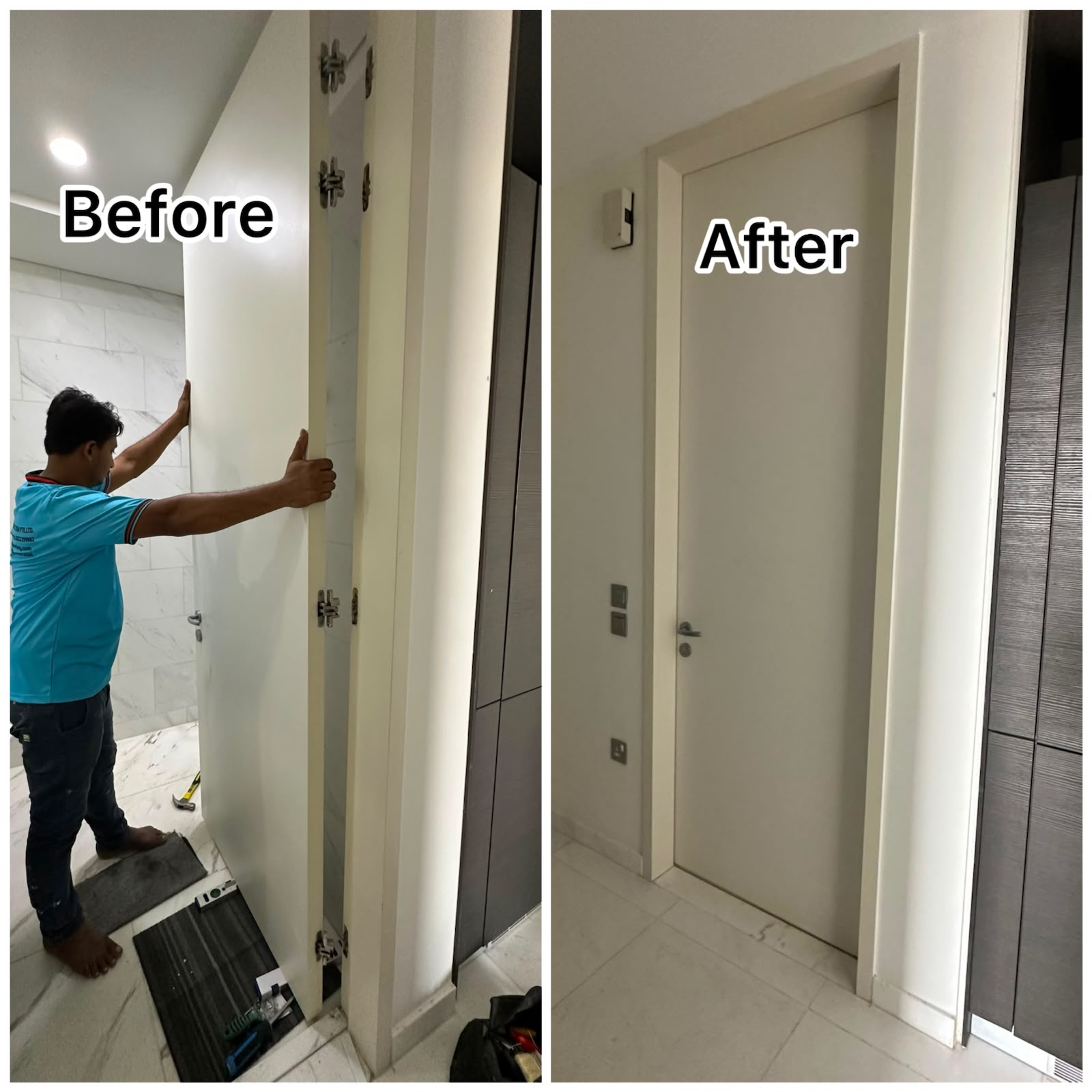 Concealed Door Replacement & Standard Swing Door Installation Service in Singapore